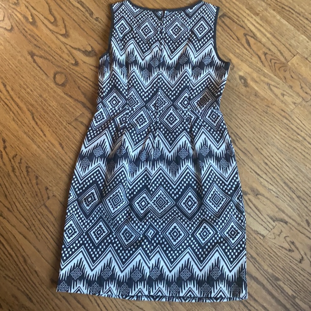 J.Crew Black/White Diamond Ikat Casual Dress - Picture 4 of 9